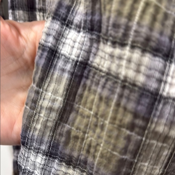 C&C California Olive and White Plaid Shirt - Picture 4 of 10